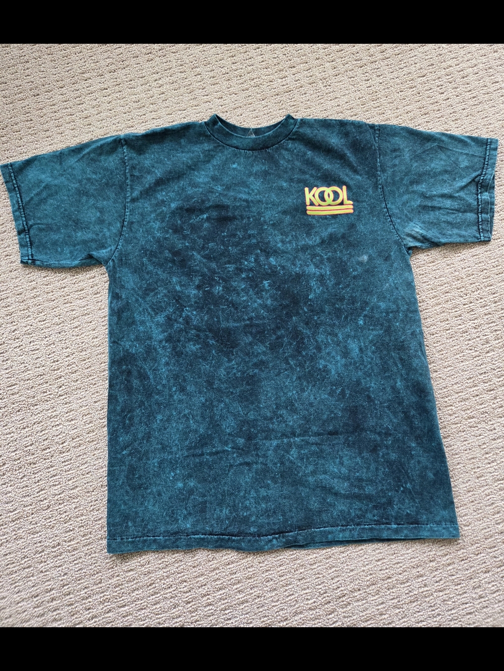 Kool Vintage Teal Mineral-Wash Short Sleeve Tee
